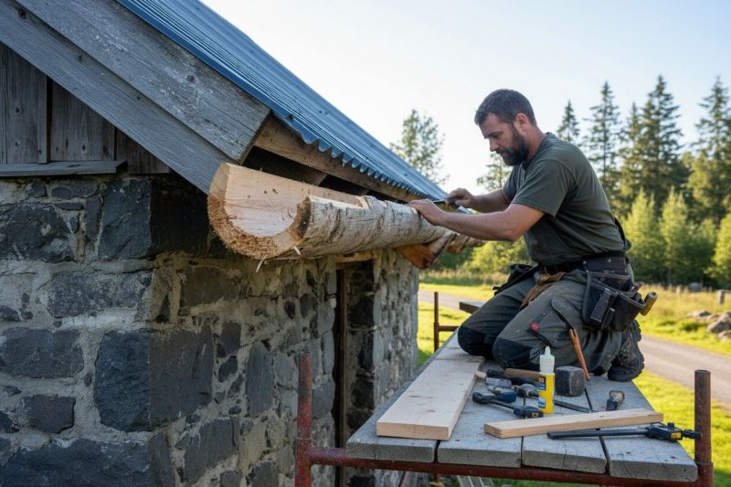 Wood Gutters Installation detail